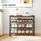 Brown Shoe Rack Adjustable Mesh Shelves Footwear Storage Organizer